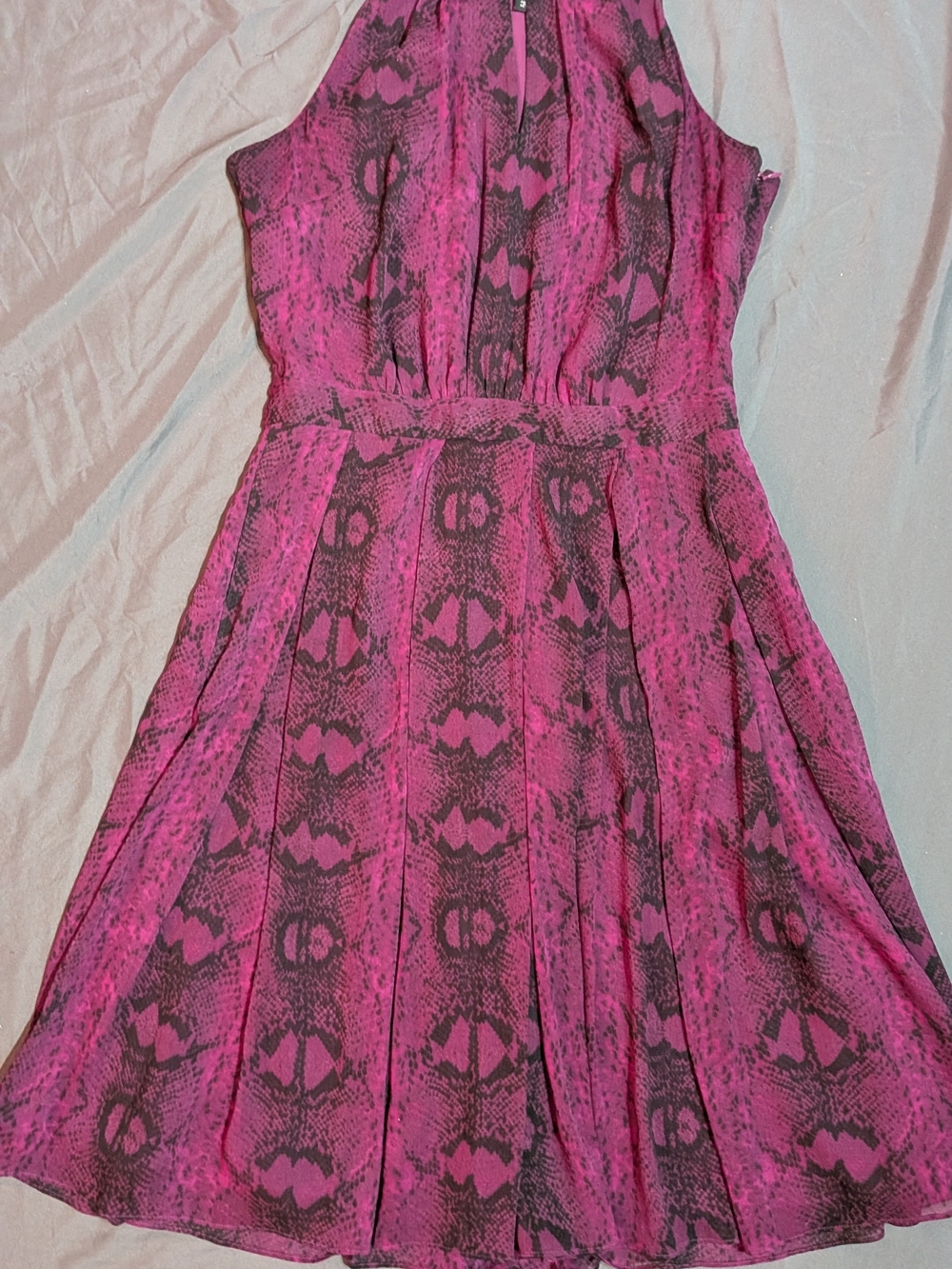 White House Black Market- Purple and Black Snake-Print Dress